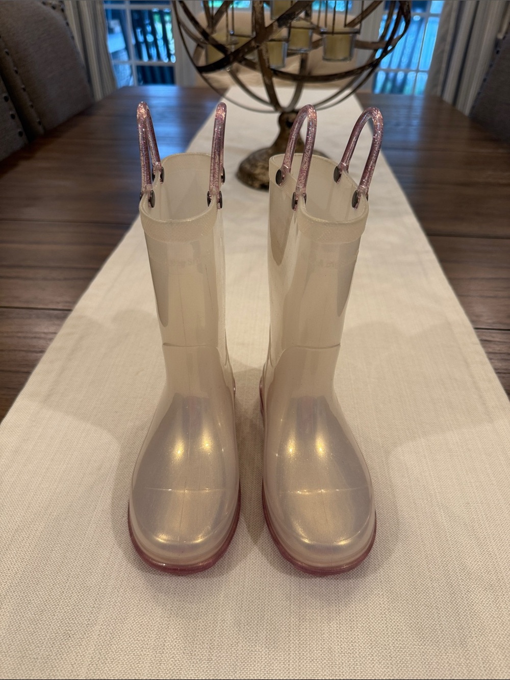 Western Chief Iridescent Rain Boots with Purple Glitter Tabs & Sole ⢠Girls 11